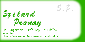 szilard pronay business card